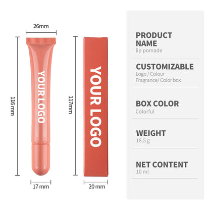 10 Shade Polypeptide Lip Tint Nude Lip Gloss Moisturizing Lip Oil Long Lasting 10Ml