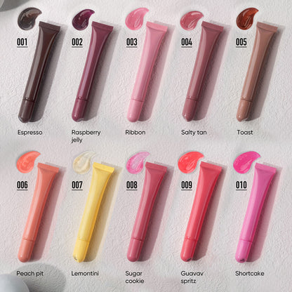 10 Shade Polypeptide Lip Tint Nude Lip Gloss Moisturizing Lip Oil Long Lasting 10Ml