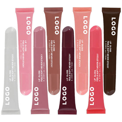 8 Color Peptide Lip Gloss Vitamin E Lip Plumping Oil Moisturizing Lip Glaze