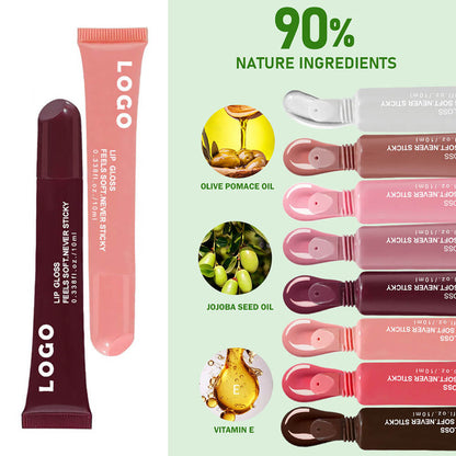 8 Color Peptide Lip Gloss Vitamin E Lip Plumping Oil Moisturizing Lip Glaze