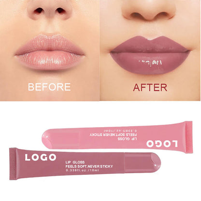 8 Color Peptide Lip Gloss Vitamin E Lip Plumping Oil Moisturizing Lip Glaze