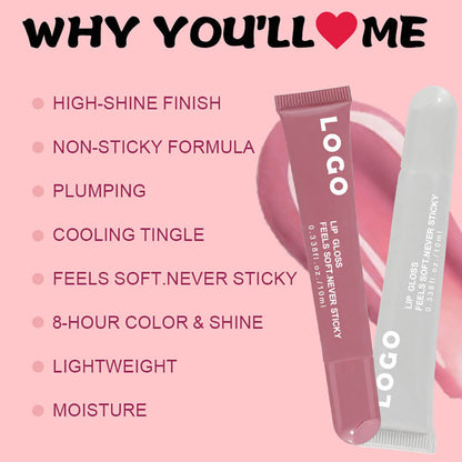 8 Color Peptide Lip Gloss Vitamin E Lip Plumping Oil Moisturizing Lip Glaze