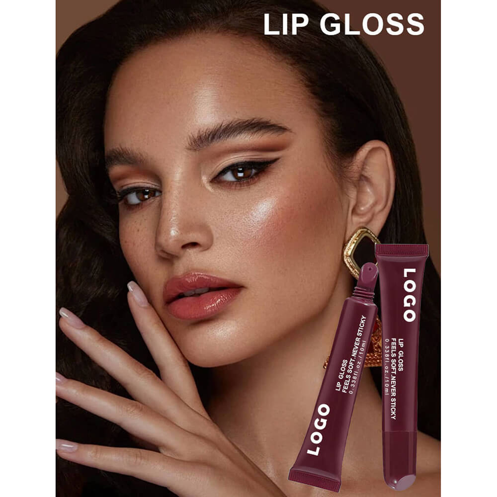8 Color Peptide Lip Gloss Vitamin E Lip Plumping Oil Moisturizing Lip Glaze