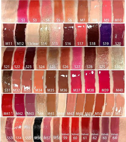 64 color lip gloss nude shimmer high pigmented beveled diamond tube (color 33-64)