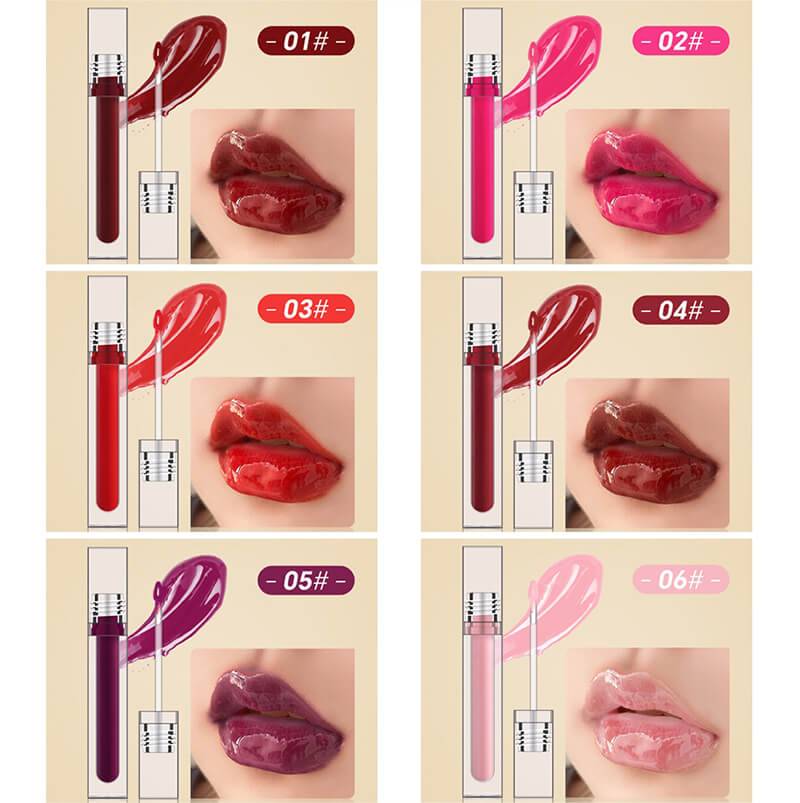 New 6 color lip gloss nude lip glaze long lasting high pigmented private label