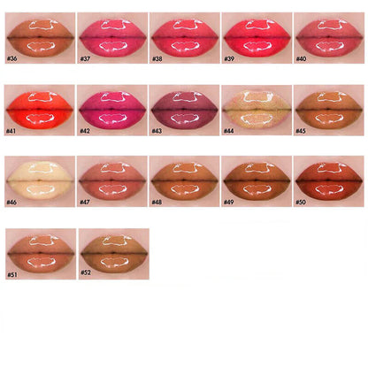 52 color lip gloss nude shimmer high pigmented white tube (color 01-30)