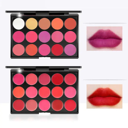 15 color lip gloss palette moisturing high pigmented private label