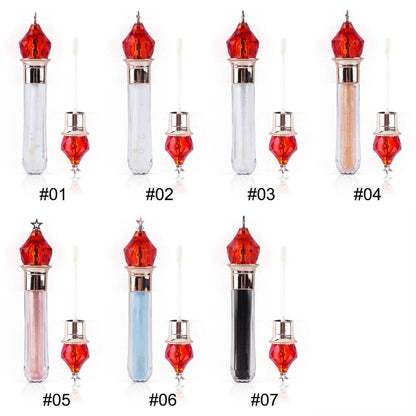 7 color lip gloss clear shimmer black moisturizing vegan diamond lipgloss