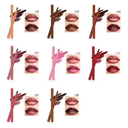 8-Color Lip Liner & Lip Glaze Set High-Shine Long-Lasting Vegan Lip Duo Kit
