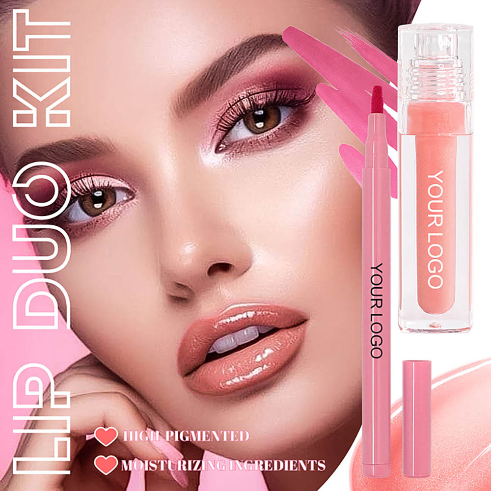 8-Color Lip Liner & Lip Glaze Set High-Shine Long-Lasting Vegan Lip Duo Kit