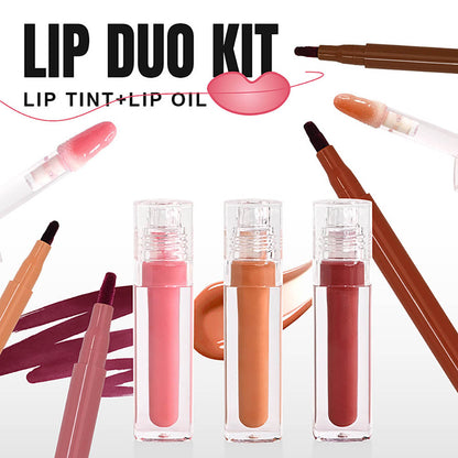 8-Color Lip Liner & Lip Glaze Set High-Shine Long-Lasting Vegan Lip Duo Kit