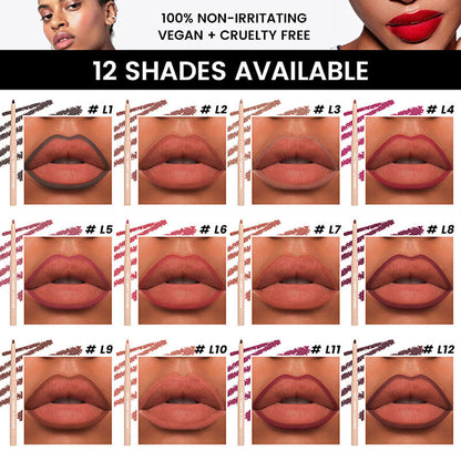 12 color lip liner matte lip line nude lip pencil waterproof long-lasting