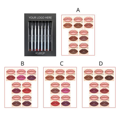 7-Piece Lip Kit Matte Lip Liner & Lipstick Set Waterproof Long Lasting Vegan