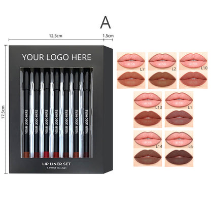7-Piece Lip Kit Matte Lip Liner & Lipstick Set Waterproof Long Lasting Vegan