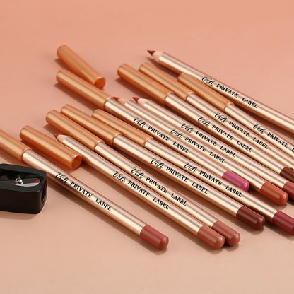 13 Color Matte Lip Liner Nude Wooden Lipstick Waterproof Long-Lasting Vegan