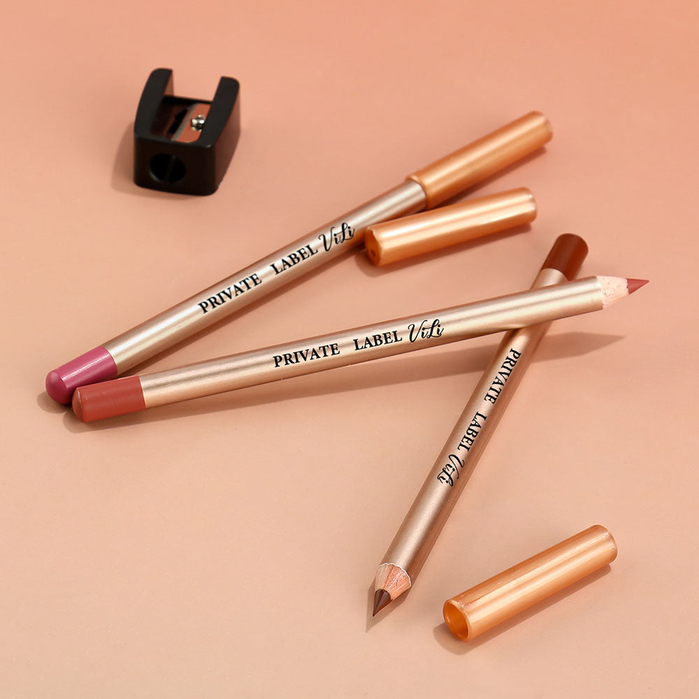 13 Color Matte Lip Liner Nude Wooden Lipstick Waterproof Long-Lasting Vegan