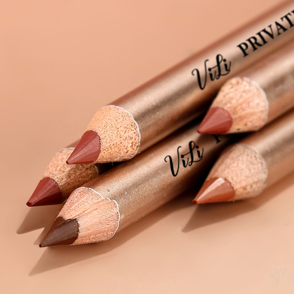 13 Color Matte Lip Liner Nude Wooden Lipstick Waterproof Long-Lasting Vegan