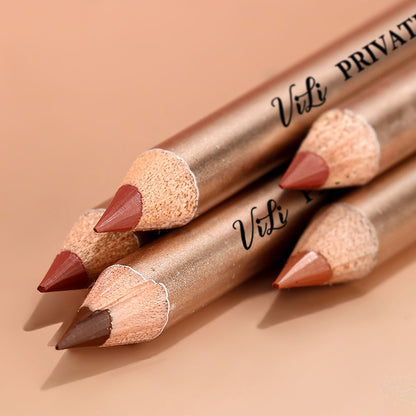 13 Color Matte Lip Liner Nude Wooden Lipstick Waterproof Long-Lasting Vegan
