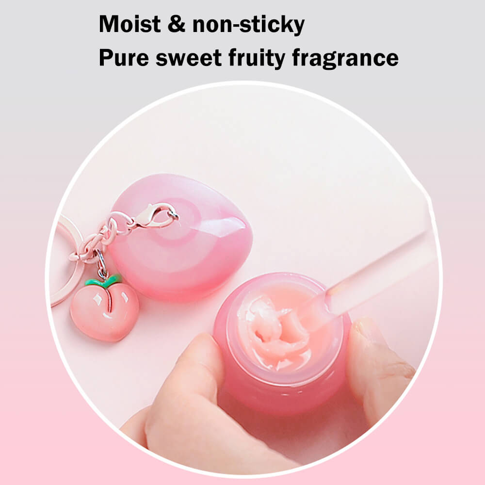 5 Flavors Cute Lip Mask Jar Charm Keychain Lip Cream Moisturizing Fruit Lip Care