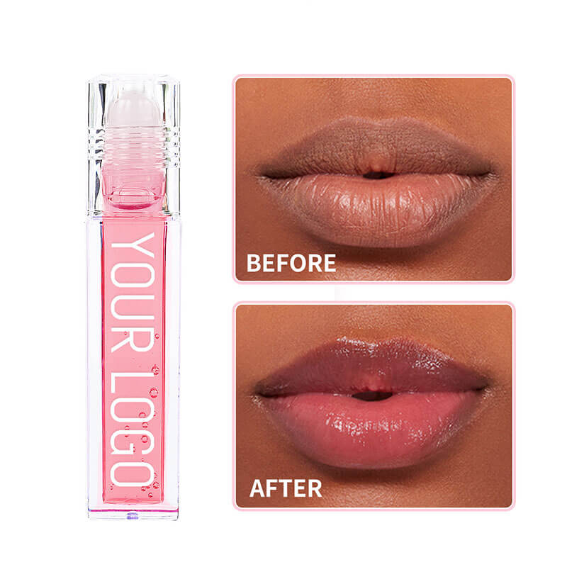 4 color lip oil roll-on clear lip gloss fruity flavored moisturizing