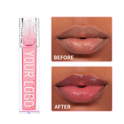 4 color lip oil roll-on clear lip gloss fruity flavored moisturizing