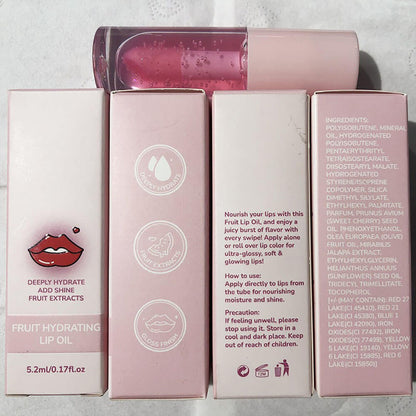 5 colors fruity lip oil moisturizing lip balm lip plumping oil vegan