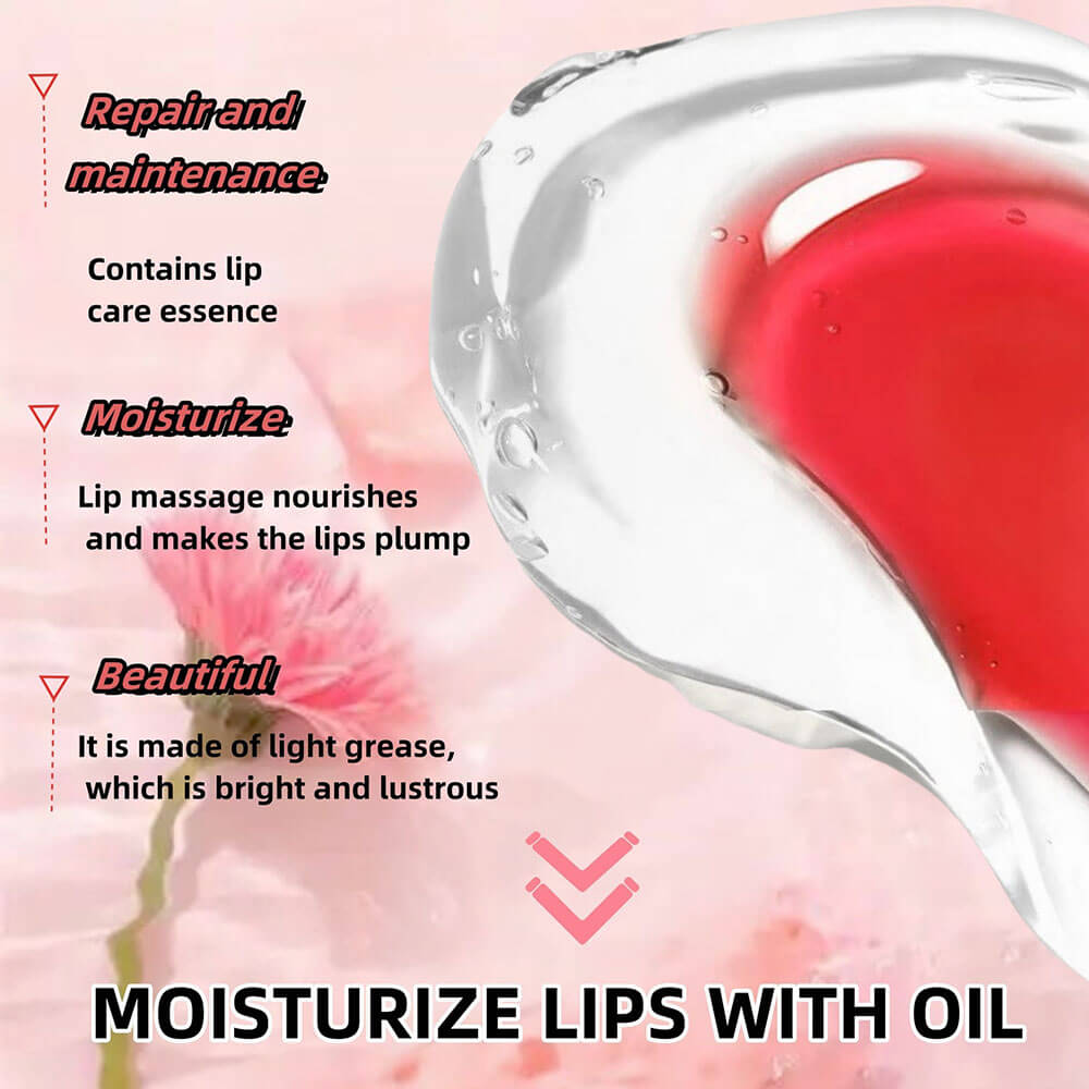 5-Color Plumping Lip Oil Dual-Tone Botanical Fruit Lip Gloss Color-Changing