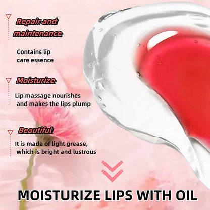 5-Color Plumping Lip Oil Dual-Tone Botanical Fruit Lip Gloss Color-Changing