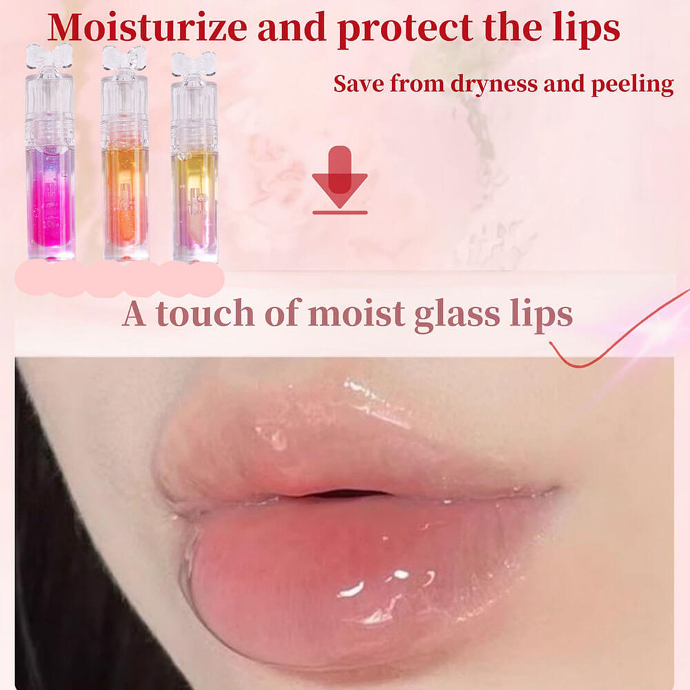 5-Color Plumping Lip Oil Dual-Tone Botanical Fruit Lip Gloss Color-Changing