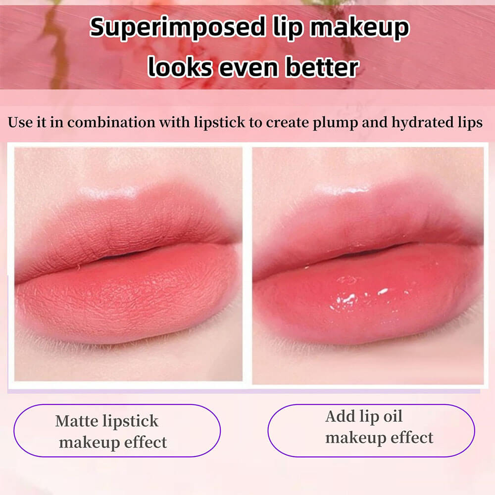 5-Color Plumping Lip Oil Dual-Tone Botanical Fruit Lip Gloss Color-Changing