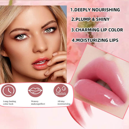 5-Color Plumping Lip Oil Dual-Tone Botanical Fruit Lip Gloss Color-Changing