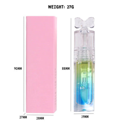 5-Color Plumping Lip Oil Dual-Tone Botanical Fruit Lip Gloss Color-Changing