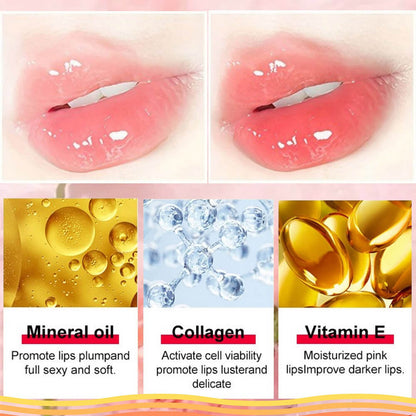 5-Color Plumping Lip Oil Dual-Tone Botanical Fruit Lip Gloss Color-Changing