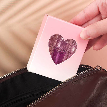 3-Piece Plumping Lip Oil Set Color Change Hydrating Shine Lip Gloss Heart-Shaped Box