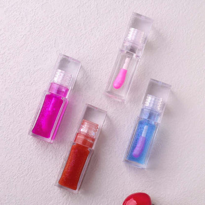 3-Piece Plumping Lip Oil Set Color Change Hydrating Shine Lip Gloss Heart-Shaped Box