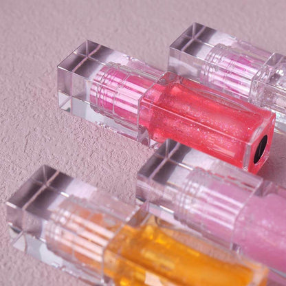 3-Piece Plumping Lip Oil Set Color Change Hydrating Shine Lip Gloss Heart-Shaped Box