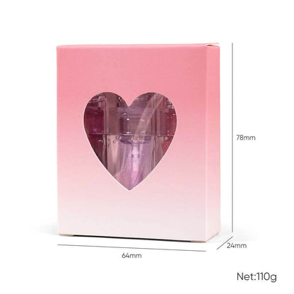 3-Piece Plumping Lip Oil Set Color Change Hydrating Shine Lip Gloss Heart-Shaped Box