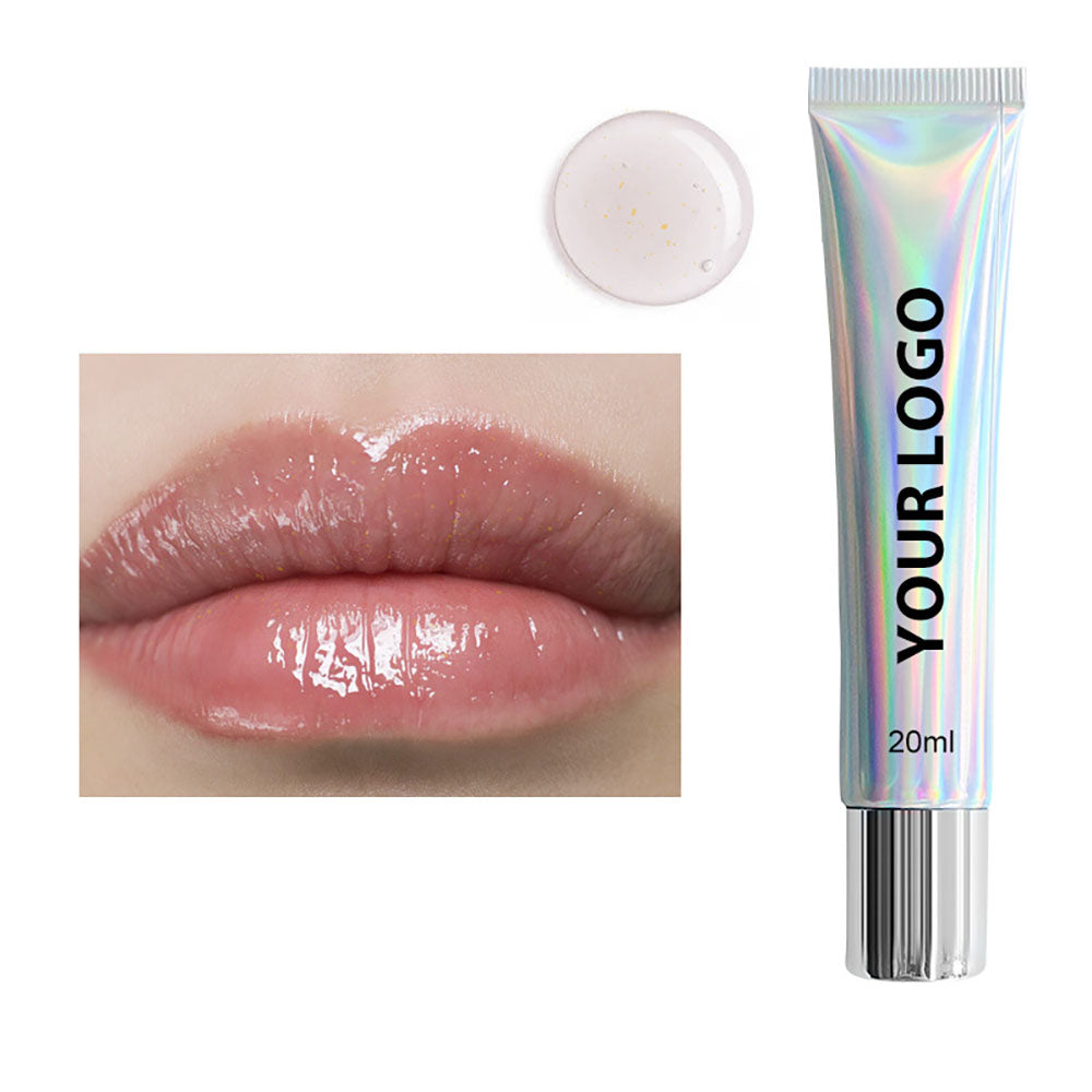 24 Gold Foil Hyaluronic Acid Lip Gloss Moisturizing Transparent Lip Oil 20g