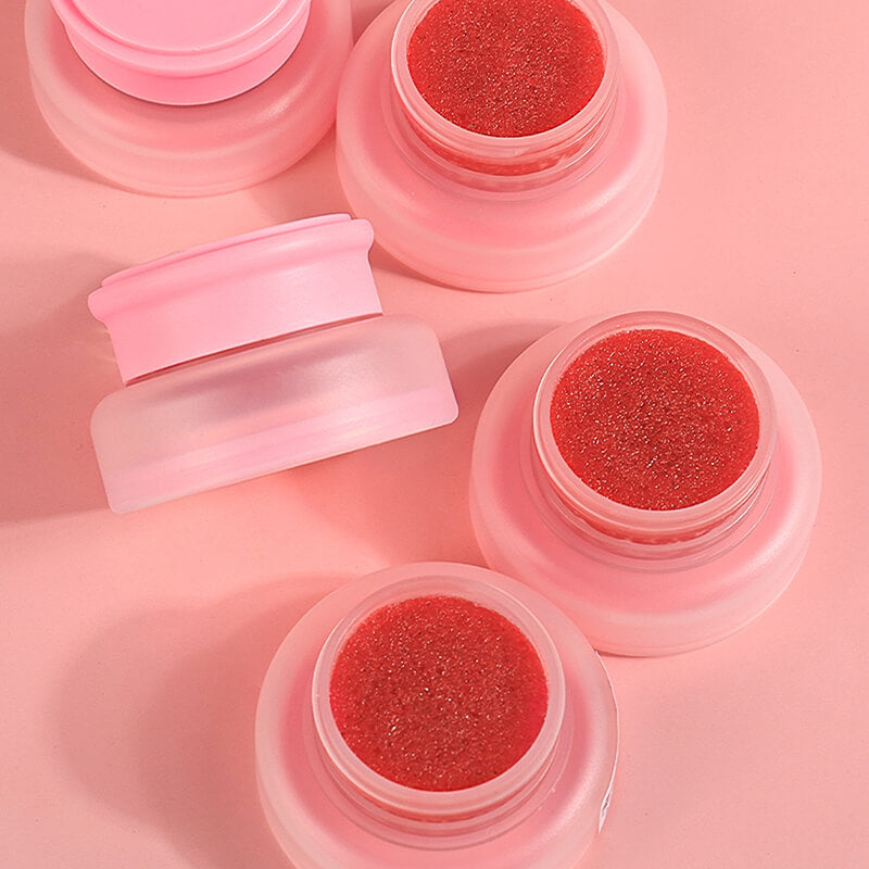 Strawberry lip scrub exfoliating nourishing protective lip care
