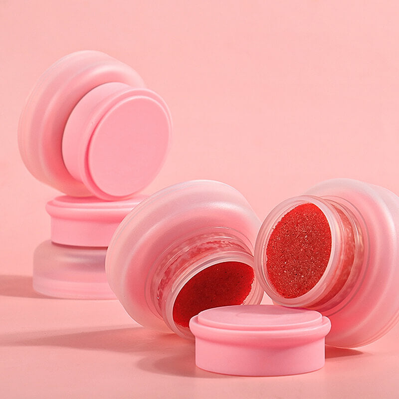 Strawberry lip scrub exfoliating nourishing protective lip care