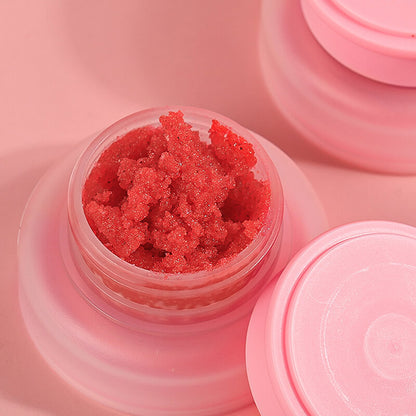 Strawberry lip scrub exfoliating nourishing protective lip care