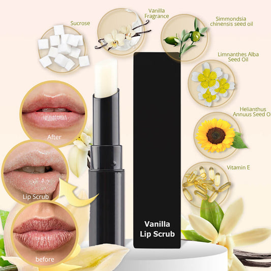 Vanilla Lip Scrub Stick Natural Lip Color Lightening Exfoliating Dead Skin Removal