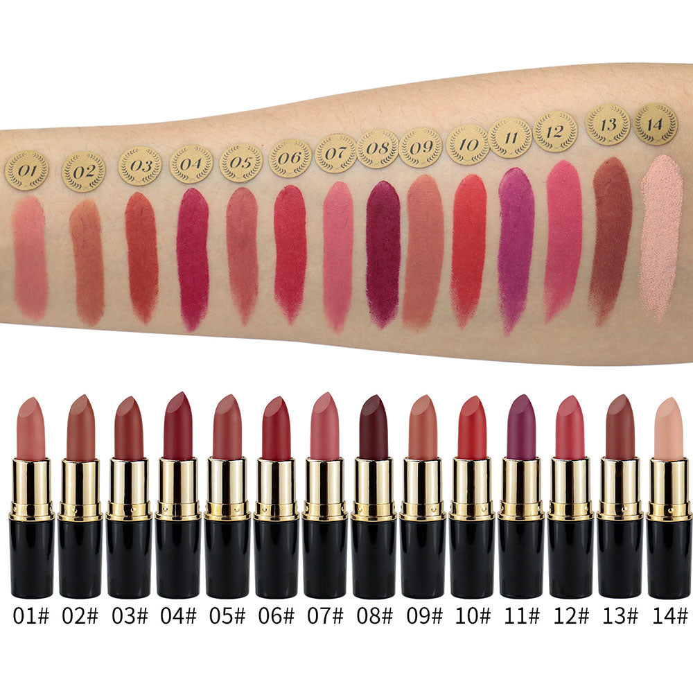 14 Color Bullet Matte Lipstick Moisturizing Long Lasting Waterproof Private Label