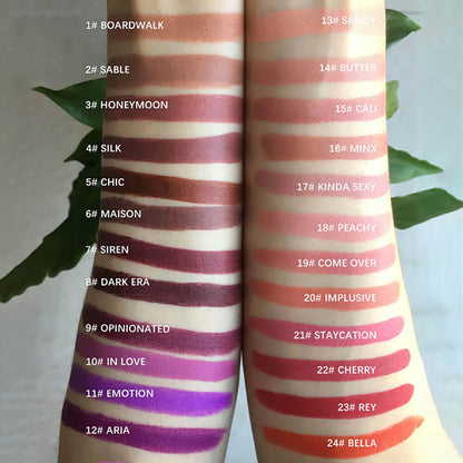 24 Color Matte Lipstick High Pigmented Long Lasting Vegan Private Label