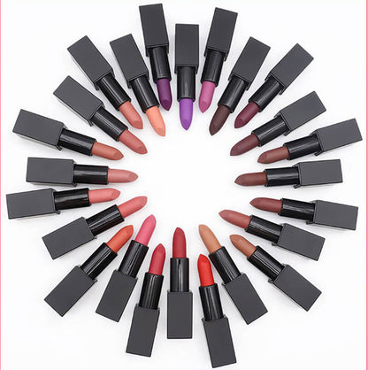 24 Color Matte Lipstick High Pigmented Long Lasting Vegan Private Label