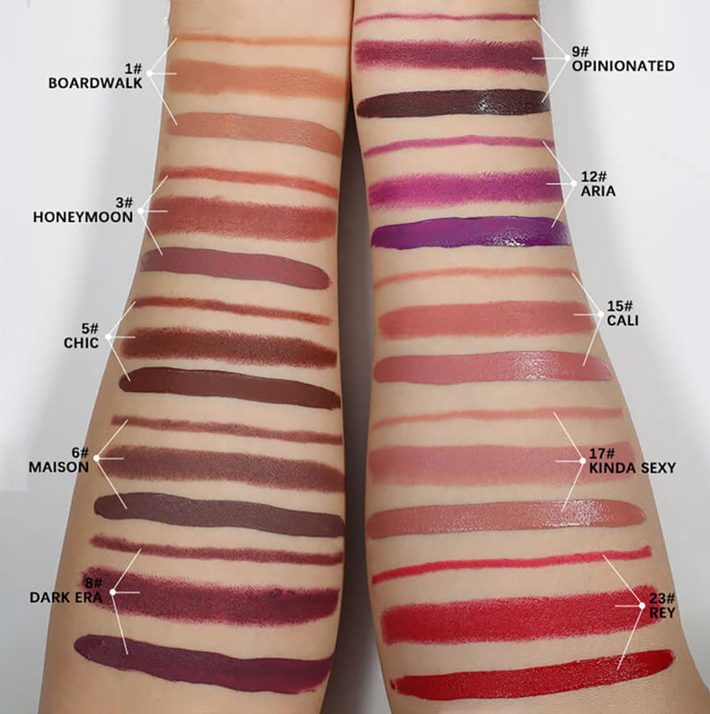 10 Color 3 In 1 Lip Set Matte Lipstick Lip Stain Lip Liner Gift Kits