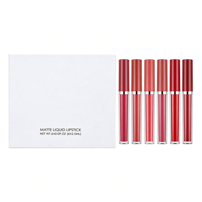 6 Pieces Matte Liquid Lipstick Set Waterproof Non-Transfer Long Lasting