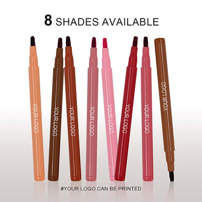 8-color Flocking Matte Liquid Lipstick Pen Cotton Tip Lip Liner Long-lasting
