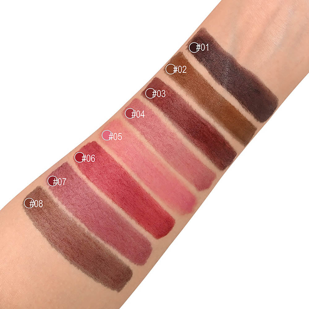 8-color Flocking Matte Liquid Lipstick Pen Cotton Tip Lip Liner Long-lasting
