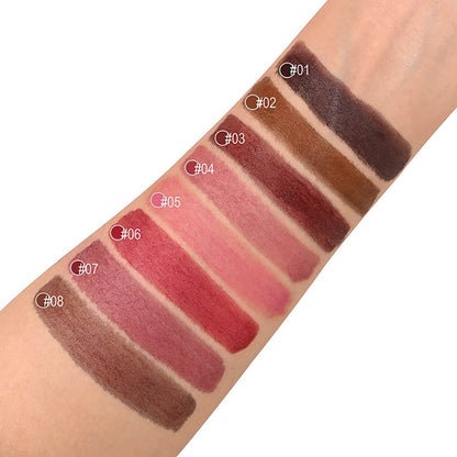 8-color Flocking Matte Liquid Lipstick Pen Cotton Tip Lip Liner Long-lasting